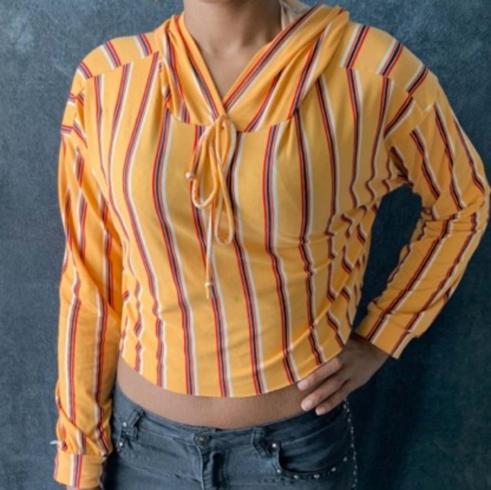 Cropped Stripped Hoodie
